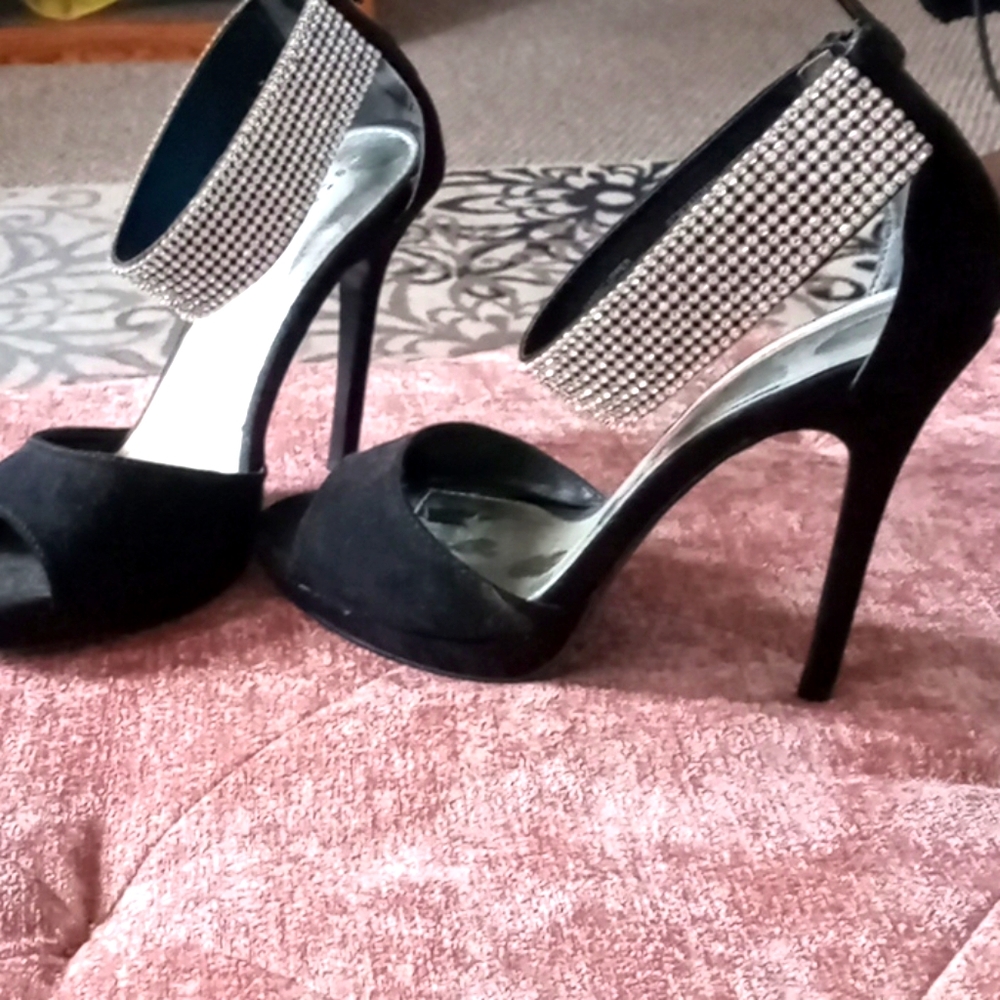 Size 8 Rhinestone embellished 5 inch heels